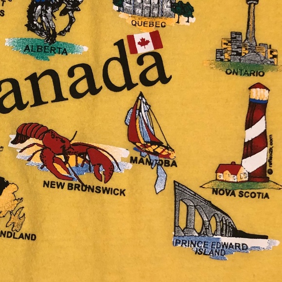 Cute retro yellow Canada T-shirt - Picture 5 of 5